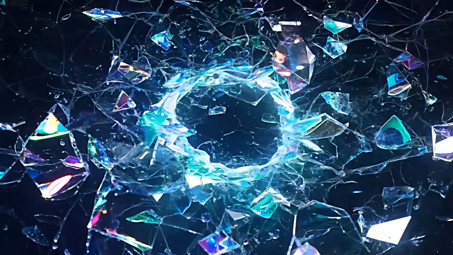 Shimmering Glass Fragments Overlay for Logo Animation Projects